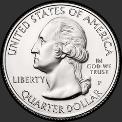 аверс 25¢ (quarter) 2014 "쉐넌 도어 국립 공원 / P"