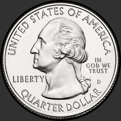 аверс 25¢ (quarter) 2015 "Национальный исторический парк Саратога / D"