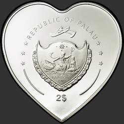 аверс 2 dollars 2012 "Моё сердце летит к тебе"