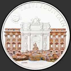 реверс 5 Dollars 2012 "Фонтан Треви в Риме"