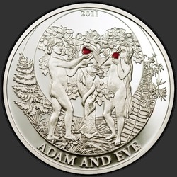 реверс 2 доллара 2011 "Адам и Ева, живущие в раю"