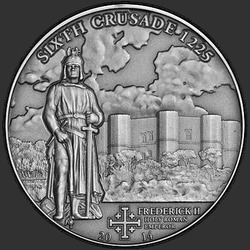 реверс 5 Dollari 2014 "Шестой Крестовый поход . Фридрих II"