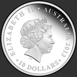 аверс 10 Dollars 2013 "Сиднейский оперный театр"