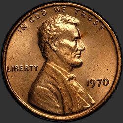 аверс 1¢ (penny) 1970 "EUA - 1 Cent / 1970 - P"