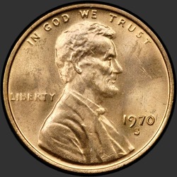 аверс 1¢ (penny) 1970 "USA - 1 Cent / 1970 - { "_": "S Sm"}"