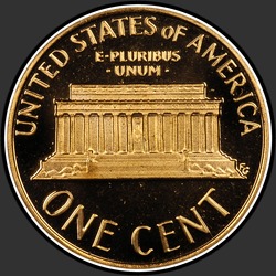 реверс 1¢ (penny) 1976 "EUA - 1 Cent / 1976 - S Proof"