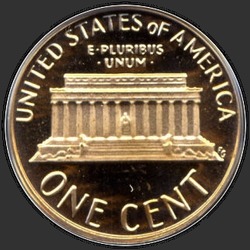 реверс 1¢ (penny) 1982 "미국 - 1 센트 / 1982 - 증거 S"