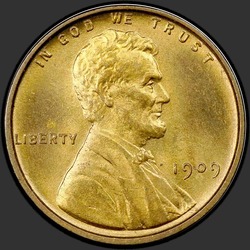 аверс 1¢ (penny) 1909 "USA - 1 Cent / 1909 - VDB MSBN"