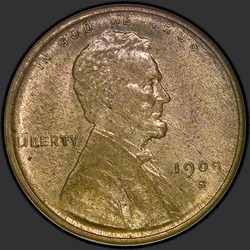 аверс 1¢ (penny) 1909 "USA - 1 Cent / 1909 - S VDB MSBN"