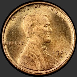 аверс 1¢ (penny) 1909 "ZDA - 1 Cent / 1909 - S LINCOLN MSBN"