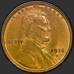 аверс 1¢ (penny) 1914 "संयुक्त राज्य अमरीका - 1 प्रतिशत / 1914 - डी"