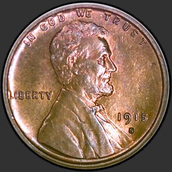 аверс 1¢ (penny) 1915 "EUA - 1 Cent / 1915 - S"