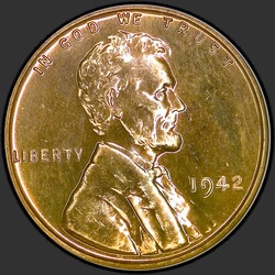 аверс 1¢ (penny) 1942 "JAV - 1 centas / 1942 - įrodymas"
