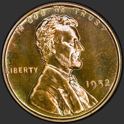 аверс 1¢ (penny) 1952 "EUA - 1 Cent / 1952 - Prova"
