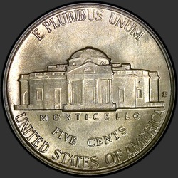 реверс 5¢ (никель) 1938 "USA - 5 Cents / 1938 - S"