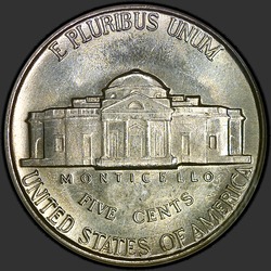 реверс 5¢ (nickel) 1939 "ABD - 5 Cents / 1939 - P"