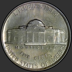 реверс 5¢ (nickel) 1941 "EUA - 5 cêntimos / 1941 - S"