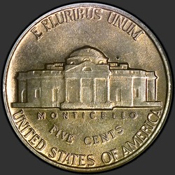 реверс 5¢ (nickel) 1942 "EUA - 5 cêntimos / 1942 - { "_": "P"}"
