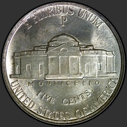 реверс 5¢ (nickel) 1943 "USA  -  5セント/ 1943  -  { "_"： "ダブルサイズアイ"}"