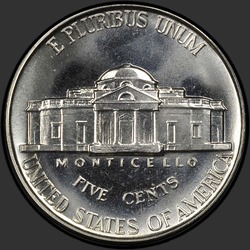 реверс 5¢ (nickel) 1938 "USA - 5 centů / 1938 - důkaz"