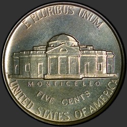 реверс 5¢ (nickel) 1941 "EUA - 5 cêntimos / 1941 - Prova"