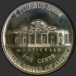 реверс 5¢ (nickel) 1952 "EUA - 5 cêntimos / 1952 - Prova"
