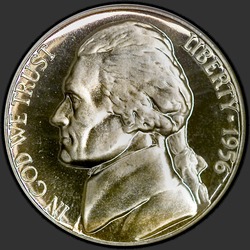 аверс 5¢ (nickel) 1956 "USA  -  5セント/ 1956  - プルーフ"
