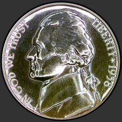 аверс 5¢ (nickel) 1958 "USA - 5 centů / 1958 - důkaz"