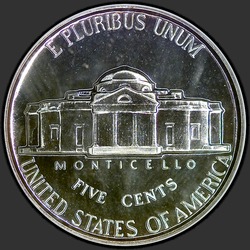 реверс 5¢ (nickel) 1958 "EUA - 5 cêntimos / 1958 - Prova"