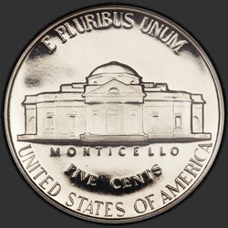 реверс 5¢ (nickel) 1959 "EUA - 5 cêntimos / 1959 - Prova"