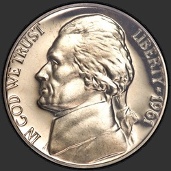 аверс 5¢ (nickel) 1961 "USA  -  5セント/ 1961  - プルーフ"