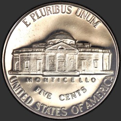 реверс 5¢ (nickel) 1961 "EUA - 5 cêntimos / 1961 - Prova"