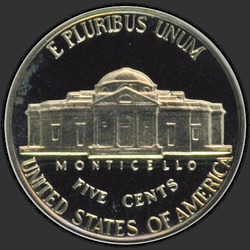 реверс 5¢ (nickel) 1962 "EUA - 5 cêntimos / 1962 - Prova"