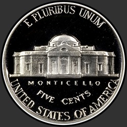 реверс 5¢ (никель) 1970 "USA - 5 Cents / 1970 - S Proof"