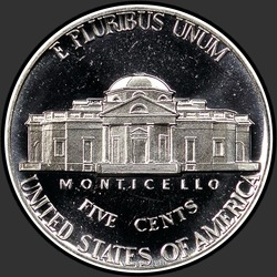 реверс 5¢ (никель) 1971 "США - 5 Cents / 1971 - S PROOF"