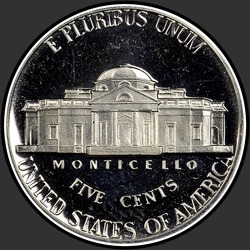 реверс 5¢ (никель) 1972 "США - 5 Cents / 1972 - S PROOF"
