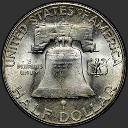 реверс 50¢ (half) 1949 "USA - 50 centů (půldolar) / 1949 - S"