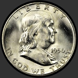 аверс 50¢ (half) 1950 "EUA - 50 Cents (meio dólar) / 1950 - D"