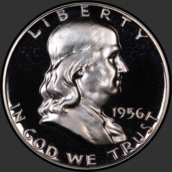 аверс 50¢ (half) 1956 "USA  -  50セント（50セント硬貨）/ 1956  -  T1のPr"