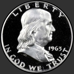 аверс 50¢ (half) 1963 "الولايات المتحدة الأمريكية - 50 سنتا (نصف الدولار) / 1963 - برهان"
