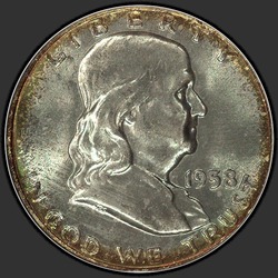 аверс 50¢ (half) 1958 "USA - 50 centů (půldolar) / 1958 - D"