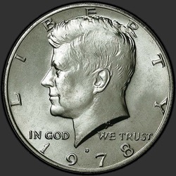 аверс 50¢ (half) 1978 "الولايات المتحدة الأمريكية - 50 سنتا (نصف الدولار) / 1978 - D"