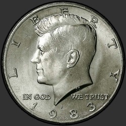 аверс 50¢ (халф) 1983 "США - 50 центов (полдоллара) / 1983 - P"