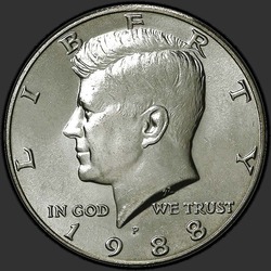 аверс 50¢ (халф) 1988 "США - 50 центів (півдолара) / 1988 - P"