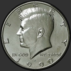 аверс 50¢ (half) 1990 "الولايات المتحدة الأمريكية - 50 سنتا (نصف الدولار) / 1990 - P"