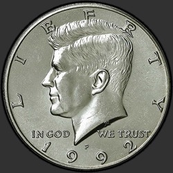 аверс 50¢ (half) 1992 "संयुक्त राज्य अमरीका - 50 सेंट (आधा डॉलर) / 1992 - पी"