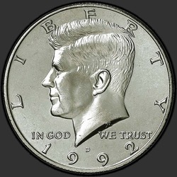 аверс 50¢ (half) 1992 "USA - 50 centów (pół dolara) / 1992 - D"