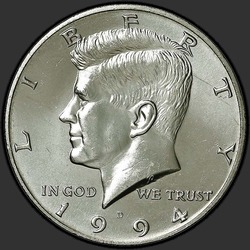 аверс 50¢ (half) 1994 "الولايات المتحدة الأمريكية - 50 سنتا (نصف الدولار) / 1994 - D"