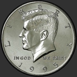 аверс 50¢ (half) 1995 "الولايات المتحدة الأمريكية - 50 سنتا (نصف الدولار) / 1995 - D"