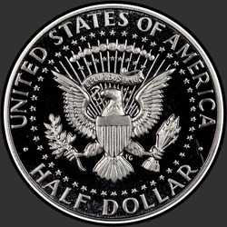 реверс 50¢ (half) 1968 "USA - 50 centesimi (Dollaro mezzo) / 1968 - S Proof"